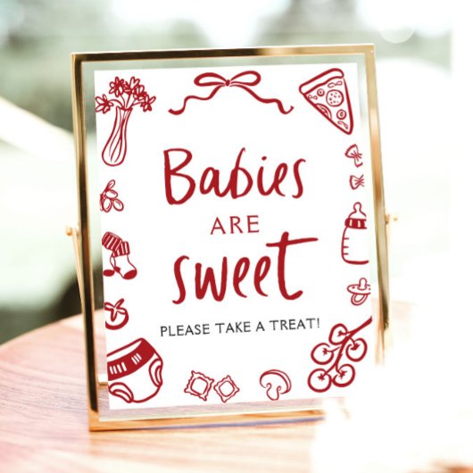 Italienische handgezeichnete Babys sind süß nehmen Poster