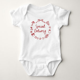 Italienische Handgezeichnete Kinderdusche Baby Strampler