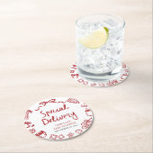 Italienische Handgezeichnete Kinderdusche Runder Pappuntersetzer (Vor Ort)