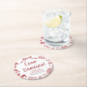 Italienische Handgezogene Pizza Ciao Bambino Babyd Runder Pappuntersetzer (Vor Ort)