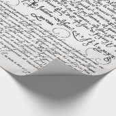 Italienische Handschrift Kalligrafie Vintag Art Geschenkpapier (Ecke)
