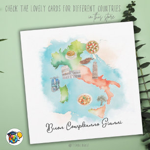 Italienische Happy Birthday Card, Buon Compleanno Feiertagskarte
