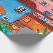 Italienische Häuser. Gouache Geschenkpapier (Ecke)