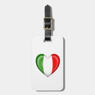 Italienische Herz-Flagge auf Weiß Gepäckanhänger
