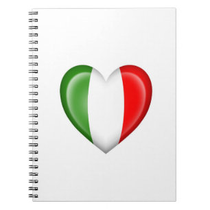 Italienische Herz-Flagge auf Weiß Notizblock