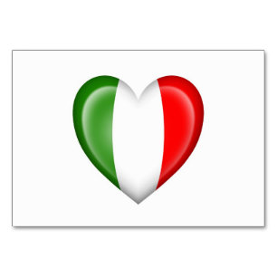 Italienische Herzenflagge auf Weiß Tischnummer