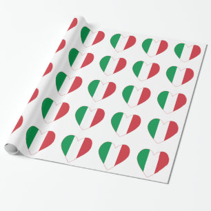 Italienische Herzflagge Geschenkpapier