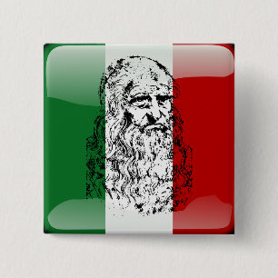 Italienische Hochglanzflagge Button