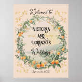 Italienische Hochzeit am Meer Begrüßungszeichen Poster (Vorne)