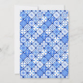 Italienische Hochzeit der blauen Tile Lemon Save The Date (Rückseite)