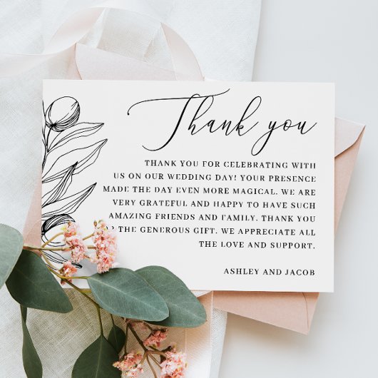 Italienische Hochzeit im eleganten Olive | Mittelm Dankeskarte