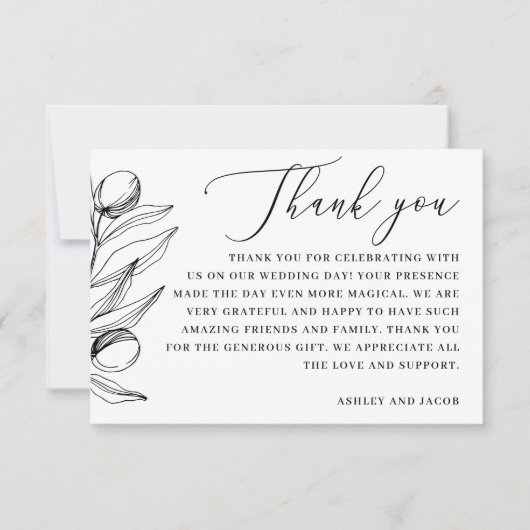 Italienische Hochzeit im eleganten Olive | Mittelm Dankeskarte (Vorderseite)