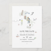 Italienische Hochzeit in Urlaubsort Foto Save The Date (Vorne/Hinten)