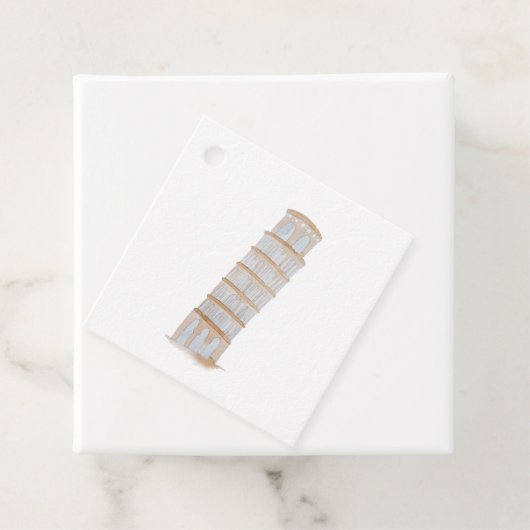 Italienische Hochzeit in Urlaubsort Wasserfarbe Geschenkanhänger (Beispiel)