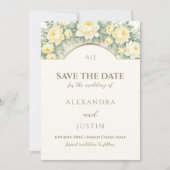 Italienische Hochzeit mit gelbem Blumenbogen: Das Einladung (Vorderseite)