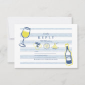 Italienische Hochzeit mit handgezogenen Lebensmitt RSVP Karte (Vorderseite)