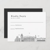 Italienische Hochzeit | Stilisierte Skyline-UAWG RSVP Karte (Vorne/Hinten)