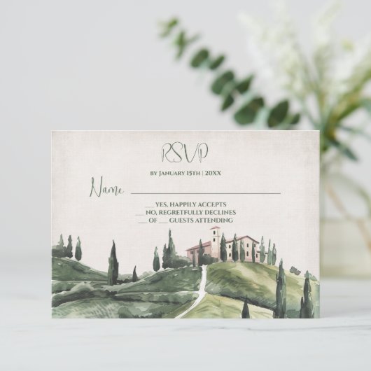 Italienische Hochzeit von Braut und Bräutigam Einladung (Stehend Vorderseite)