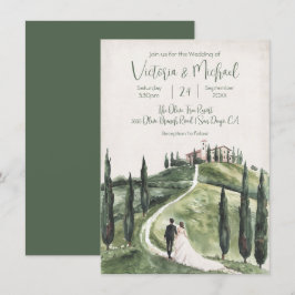 Italienische Hochzeit von Braut und Bräutigam Einladung