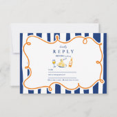 Italienische Hochzeitsdoodles RSVP Karte (Vorderseite)