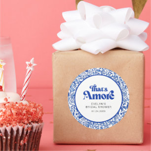 Italienische Hochzeitsdusche That's Amore Geschenk Runder Aufkleber