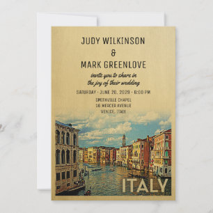 Italienische Hochzeitseinladung Vintage Venedig Einladung