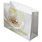 Italienische Hochzeitsgeschenktasche für Glückwüns Große Geschenktüte (Rückseite Schrägansicht)