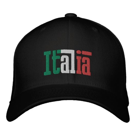 Italienische Höhle liebt Italien Geschenke Bestickte Kappe (Vorderseite)