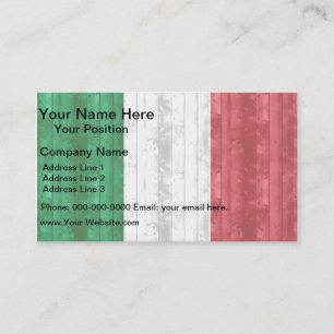 Italienische Holzflagge Visitenkarte