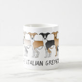 Italienische Hunde-Cartoon-Hunde mit individuellem Kaffeetasse (Mittel)