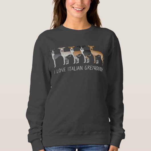 Italienische Hunde-Cartoon-Hunde mit individuellem Sweatshirt (Vorderseite)