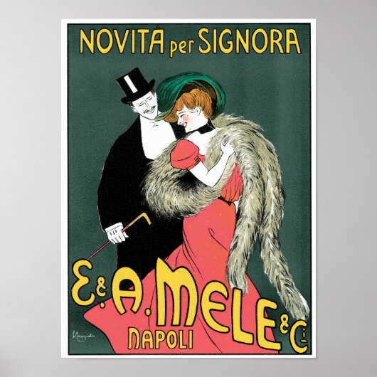 Italienische Jugendstil-Mode-Werbung Poster (Vorne)
