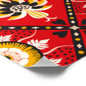 Italienische Kachel aus Majolika. Stickerei mit Bl Poster (Ecke)