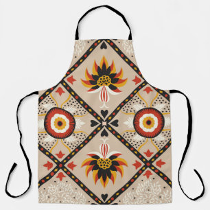 Italienische Kachel. Stickerei mit Blume und Schürze