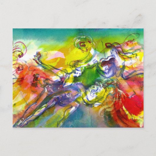 ITALIENISCHE KARNIVAL / Tanz, Musik, Theater Postkarte (Vorderseite)