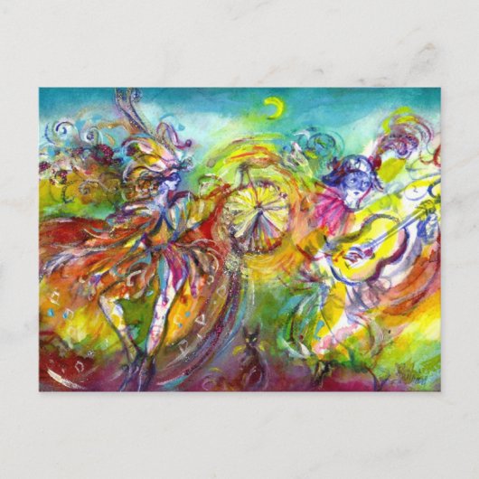 ITALIENISCHE KARNIVAL / Tanz, Musik, Theater Postkarte (Vorderseite)