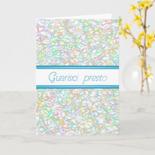 Italienische Karte "Get Well bald Quarisci Presto  (Gelbe Blume)