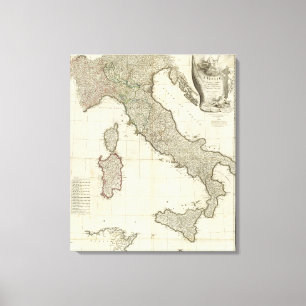 Italienische Karte Leinwanddruck