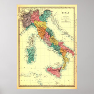 Italienische Karte Poster
