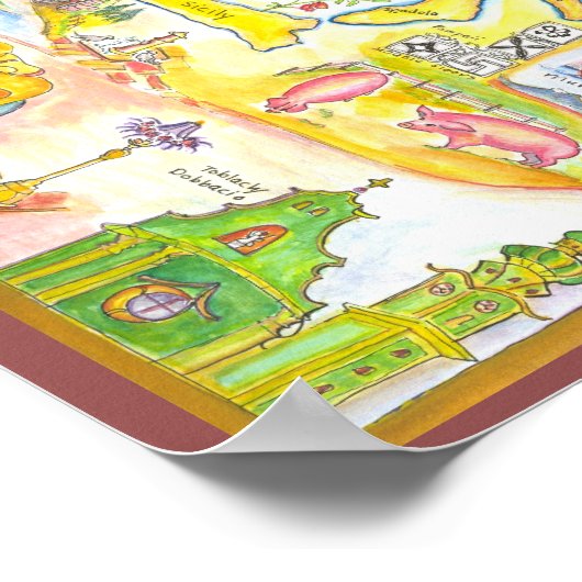 Italienische Karte Poster (Ecke)