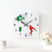 Italienische Karte Quadratische Wanduhr (Zuhause)