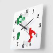 Italienische Karte Quadratische Wanduhr (Winkel)
