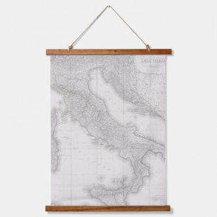 Italienische Karte Wandteppich Mit Holzrahmen