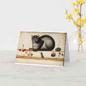 Italienische Katzengrüßkarte Karte (Gelbe Blume)