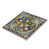 Italienische Keramik Lemon Tile Blue Majolica Fliese (Seite)