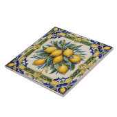 Italienische Keramik Lemon Tile Blue Majolica Fliese (Seite)