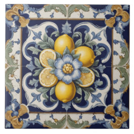 Italienische Keramik Lemons Tile White Fliese