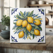 Italienische Keramik Lemons Tile White Fliese