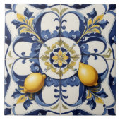 Italienische Keramik Lemons Tile White Fliese (Vorderseite)