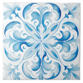 Italienische Keramik Tile Blue White Fliese (Vorderseite)
